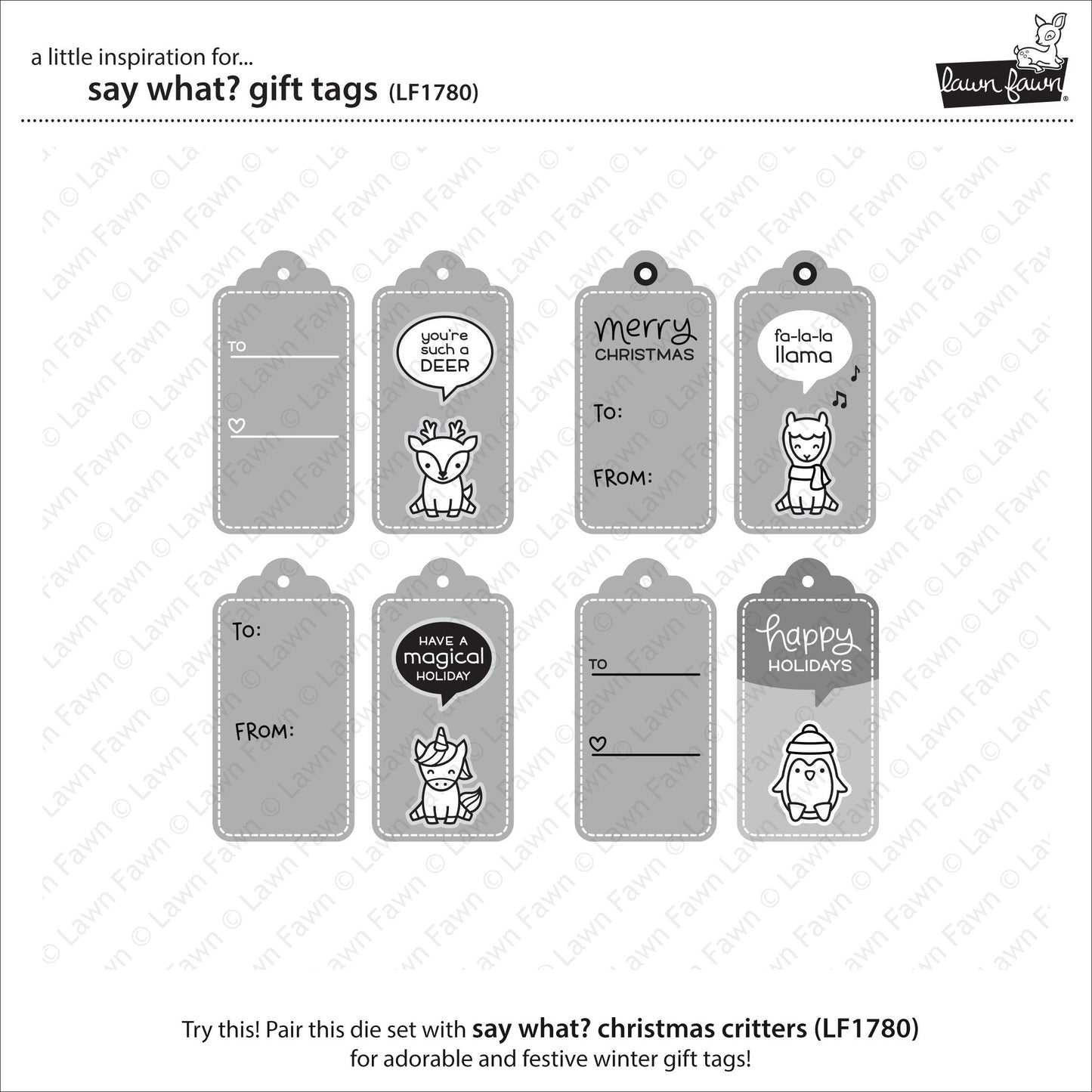 Lawn Fawn - Say What? Gift Tags