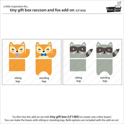 Lawn Fawn - Tiny Gift Box Raccoon And Fox Add-On