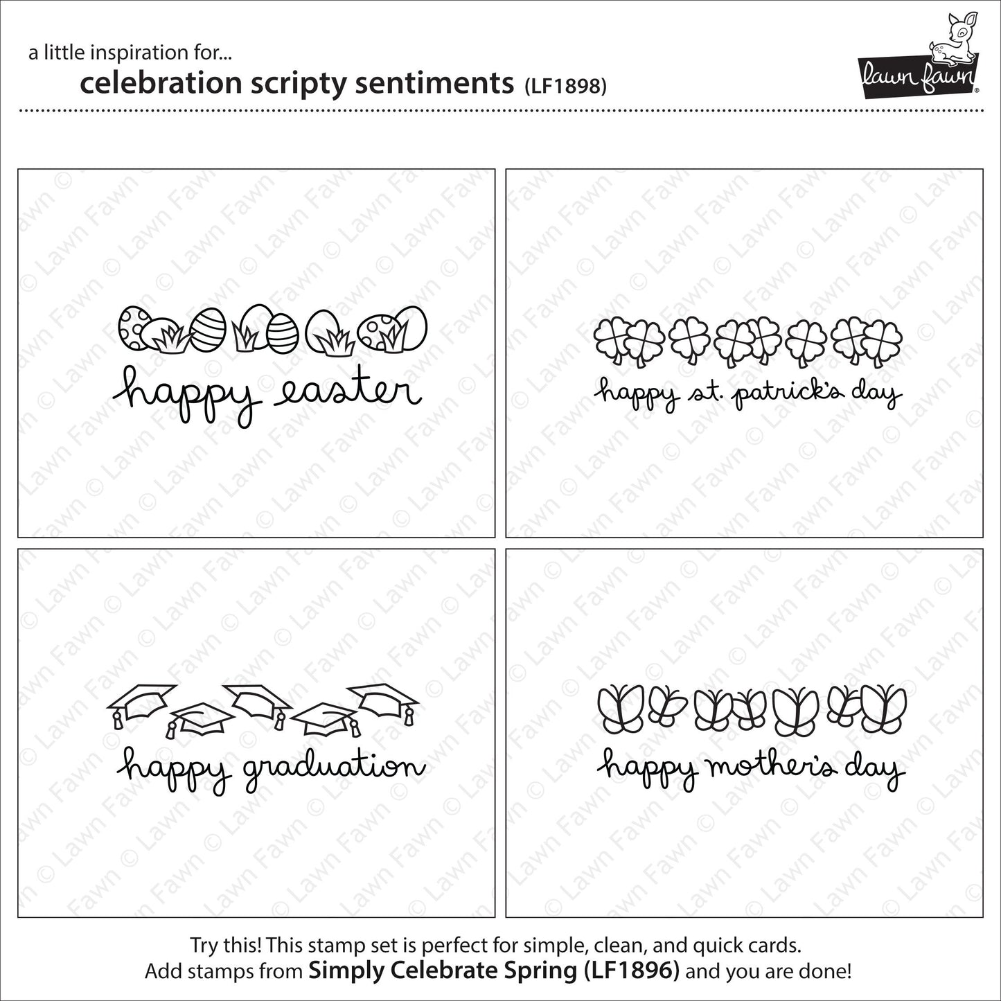 Lawn Fawn - Celebration Scripty Sentiments