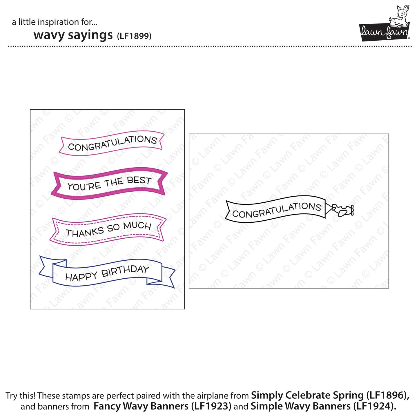 Lawn Fawn - Wavy Sayings