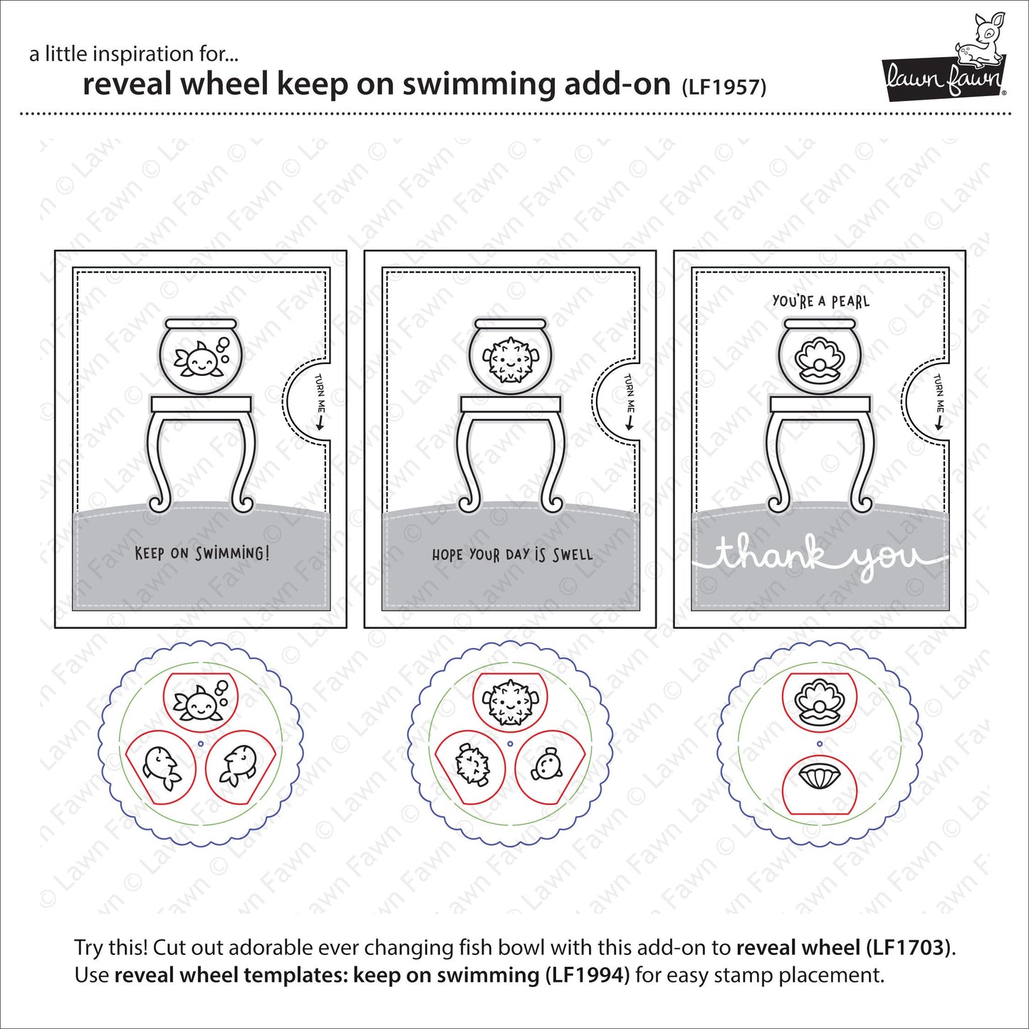 Lawn Fawn - Reveal Wheel Keep On Swimming Add-On