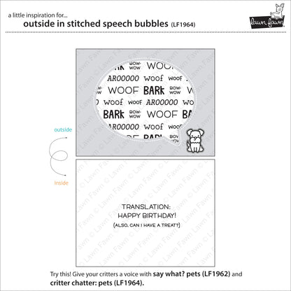 Lawn Fawn - Outside In Stitched Speech Bubbles