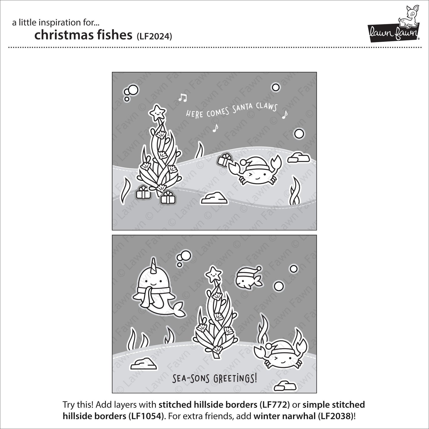 Lawn Fawn - Christmas Fishes