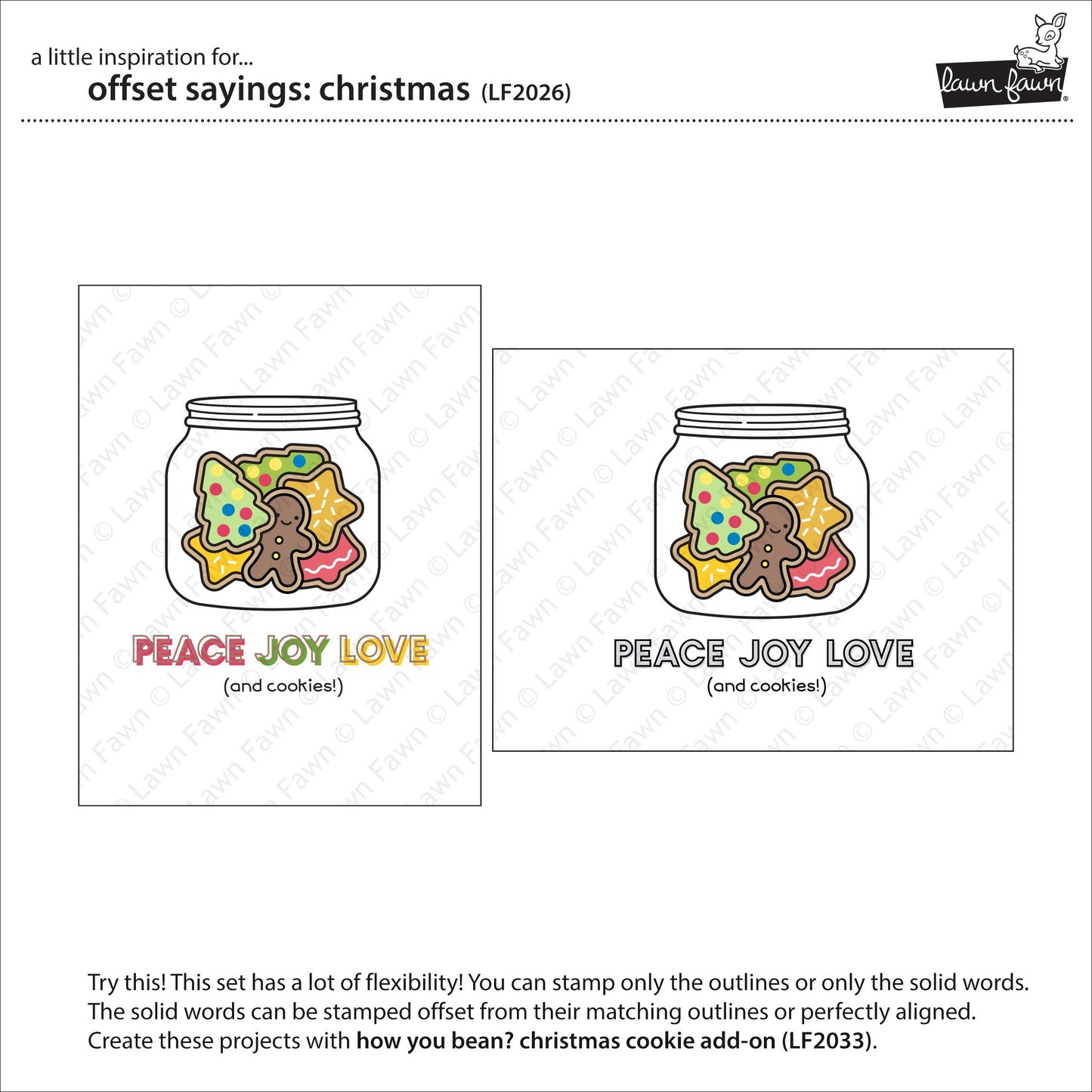 Lawn Fawn - Offset Sayings: Christmas
