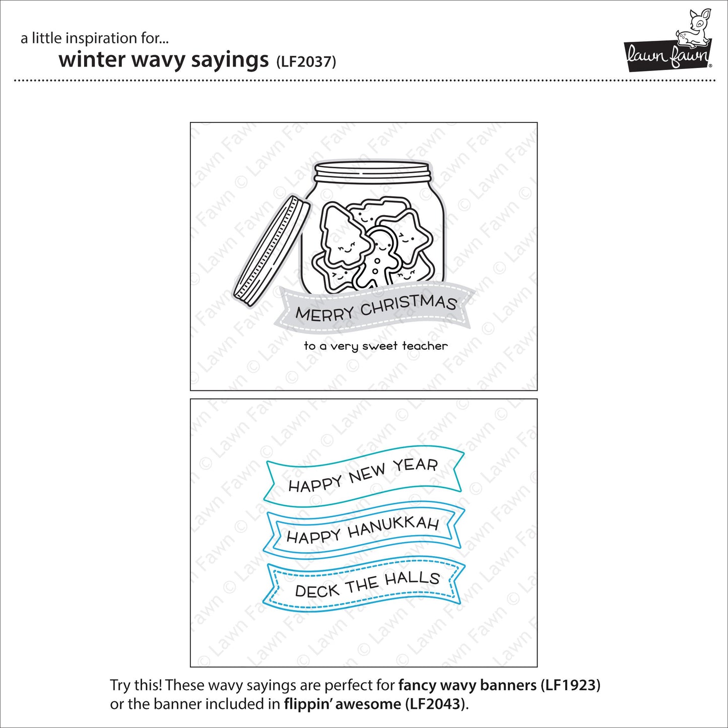 Lawn Fawn - Winter Wavy Sayings