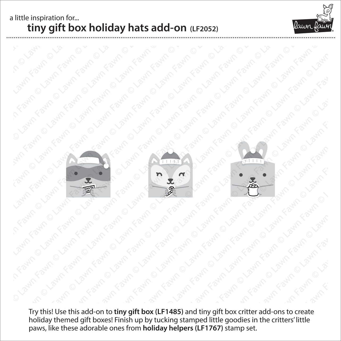 Lawn Fawn - Tiny Gift Box Holiday Hats Add-On