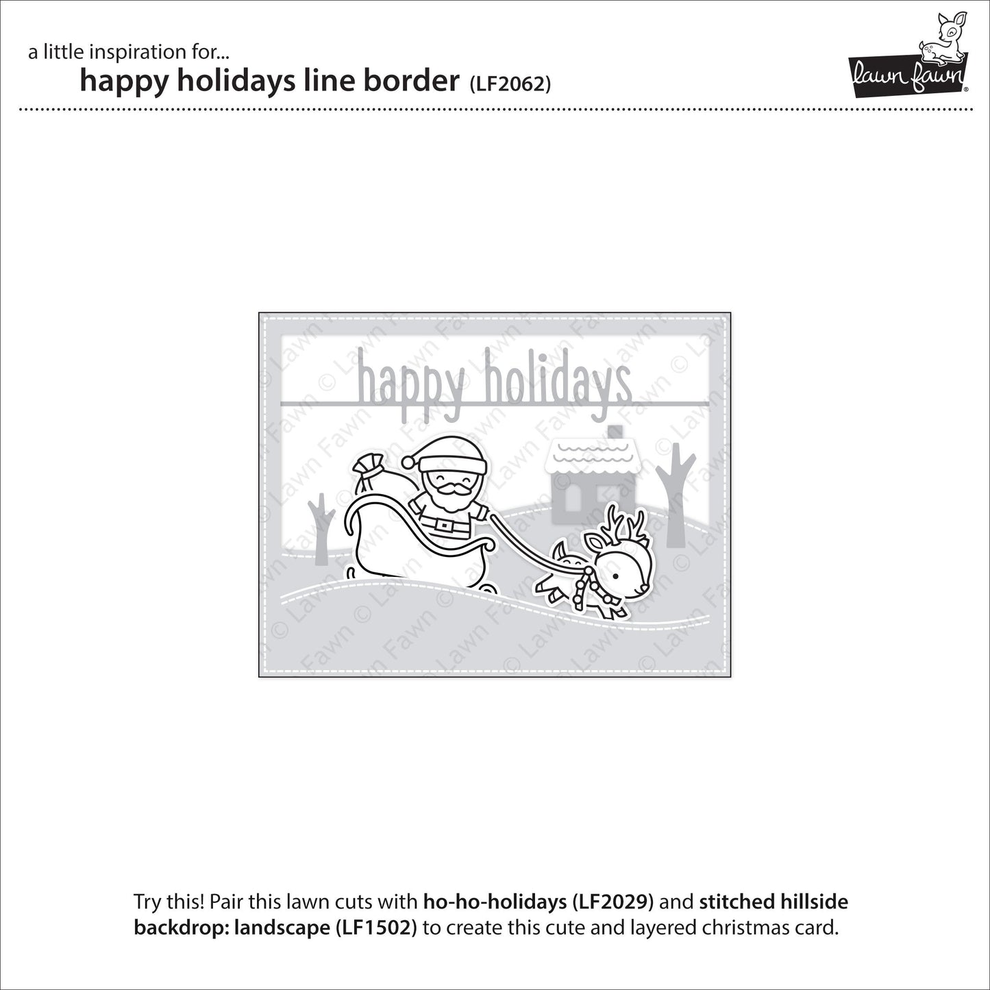 Lawn Fawn - Happy Holidays Line Border