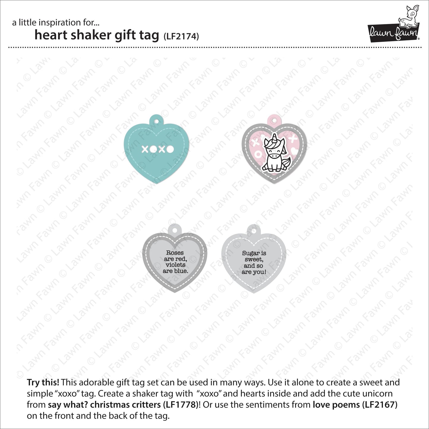 Lawn Fawn - Heart Shaker Gift Tag