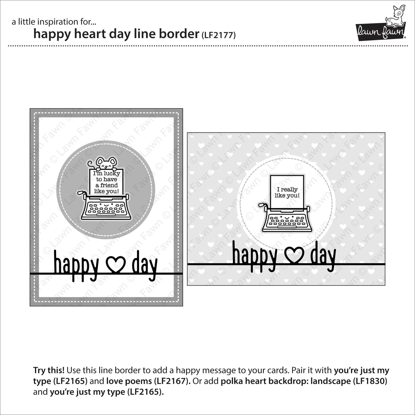 Lawn Fawn - Happy Heart Day Line Border