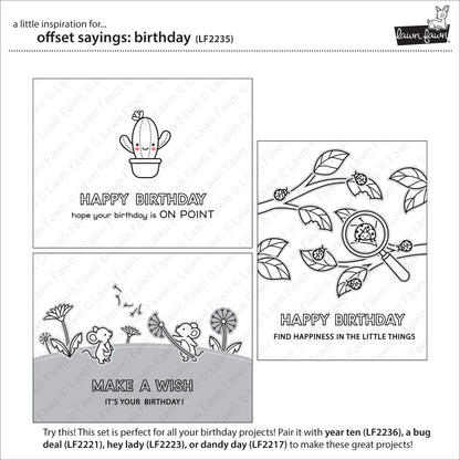 Lawn Fawn - Offset Sayings: Birthday