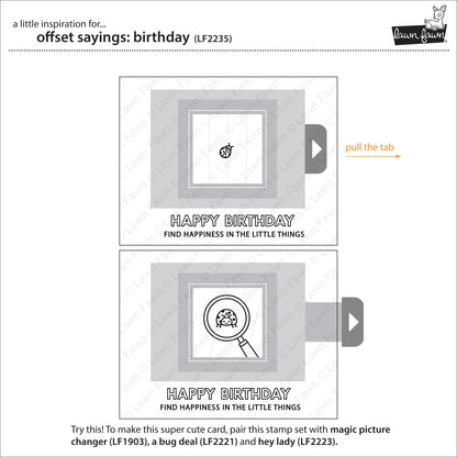 Lawn Fawn - Offset Sayings: Birthday