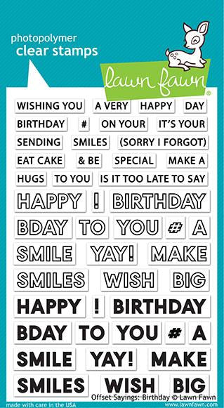 Lawn Fawn - Offset Sayings: Birthday