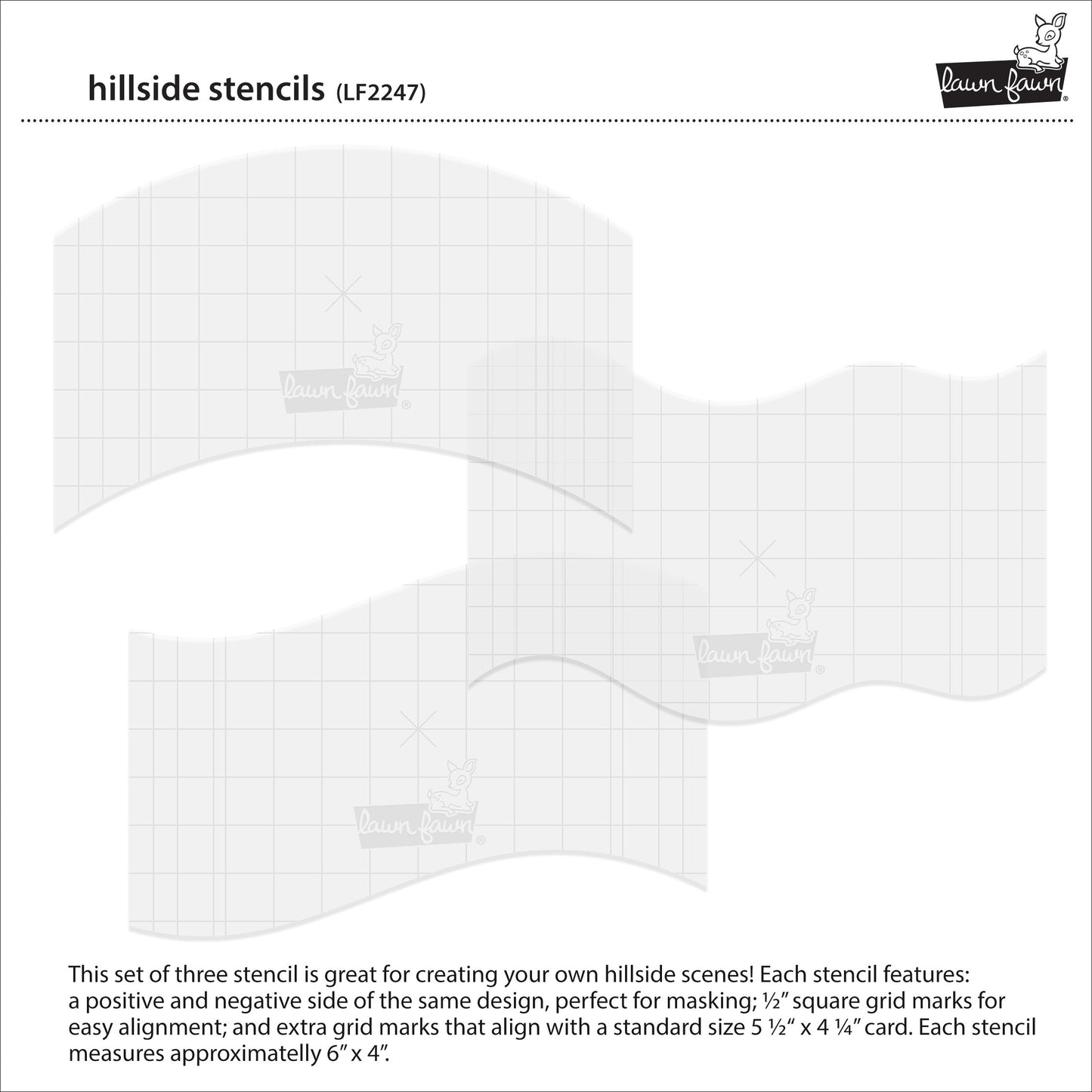 Lawn Fawn - Hillside Stencils (3pcs)