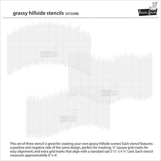 Lawn Fawn - Grassy Hillside Stencils (3pcs)