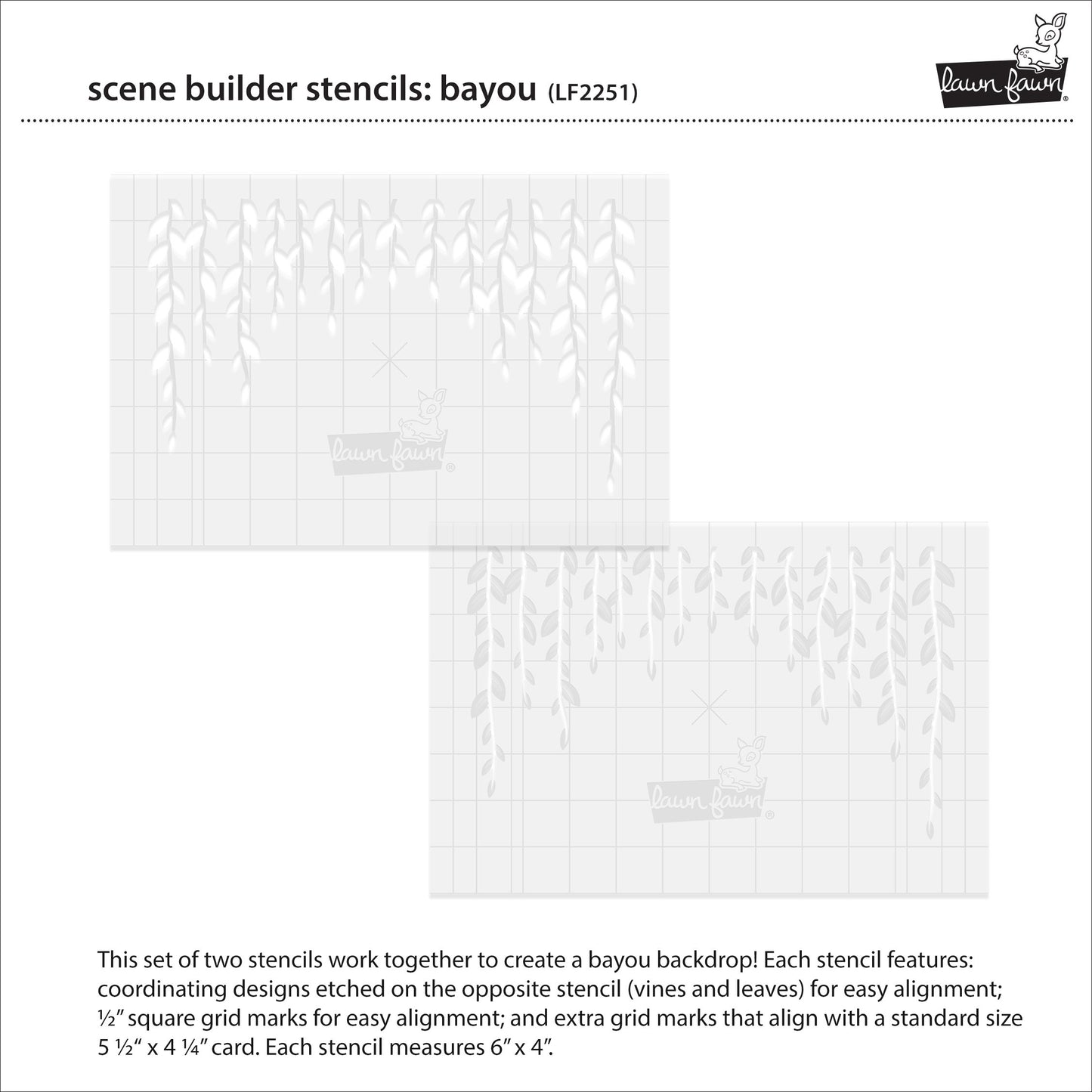 Lawn Fawn - Scene Builder Stencils: Bayou (2pcs)