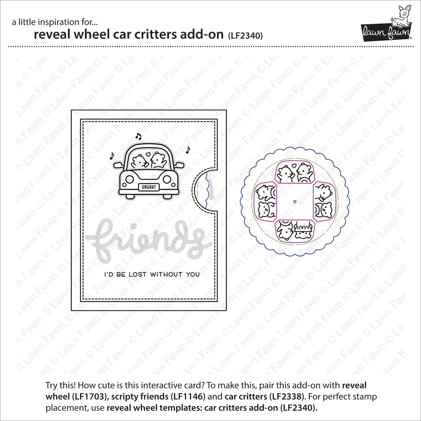 Lawn Fawn - Reveal Wheel Car Critters Add-On