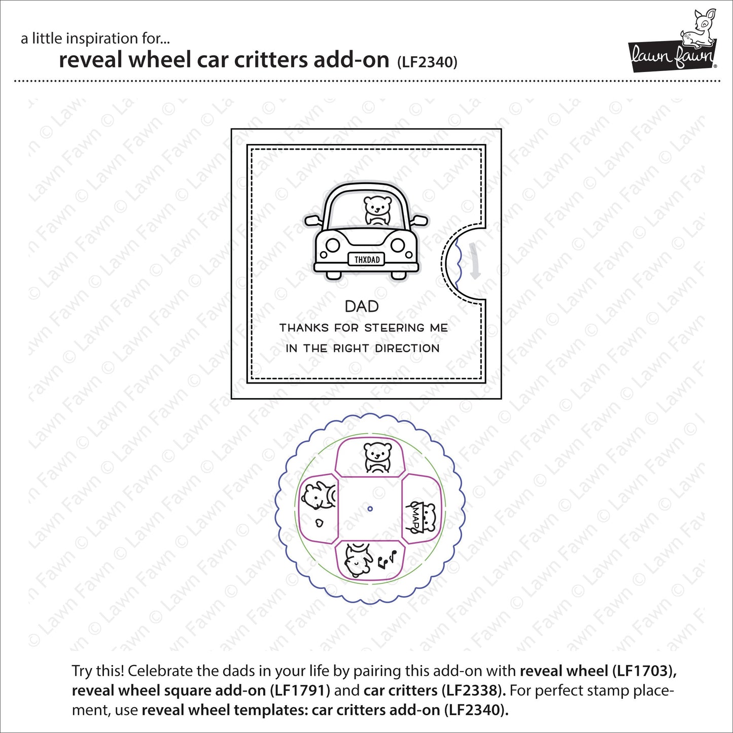 Lawn Fawn - Reveal Wheel Car Critters Add-On
