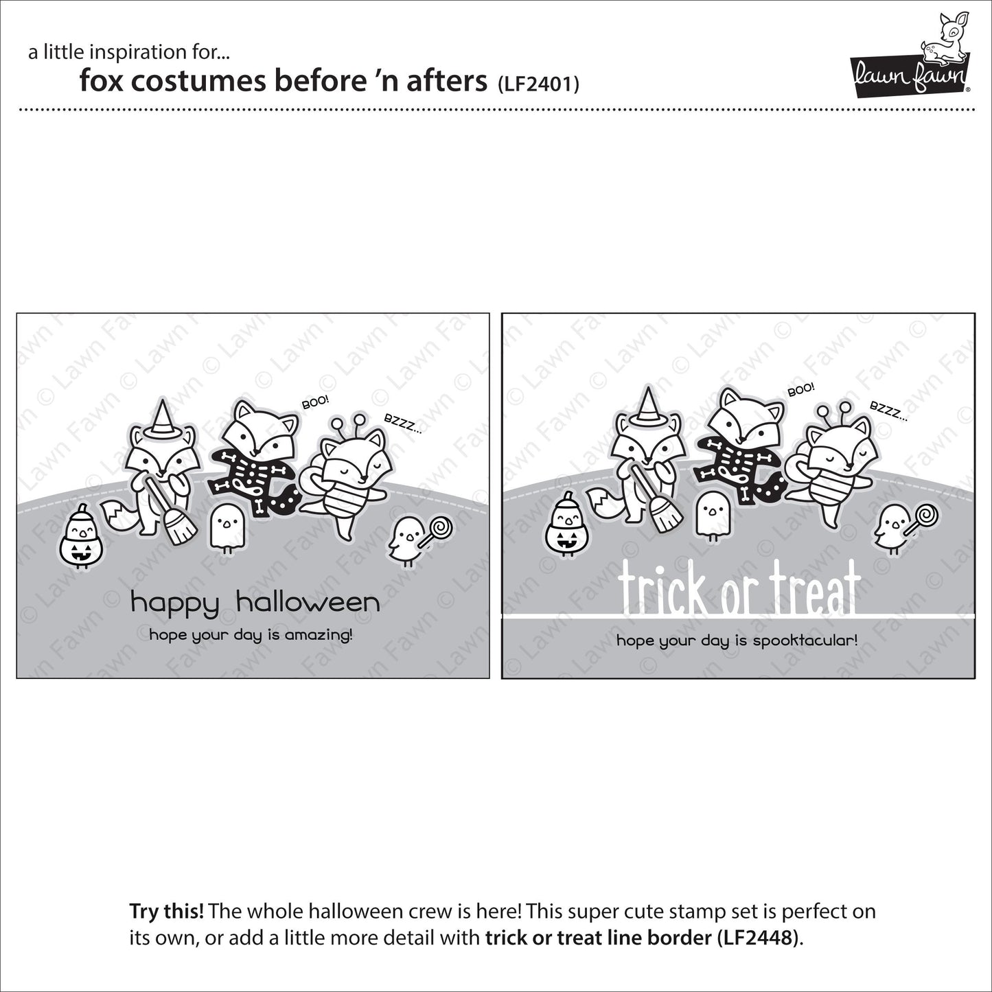 Lawn Fawn - Fox Costumes Before 'n Afters