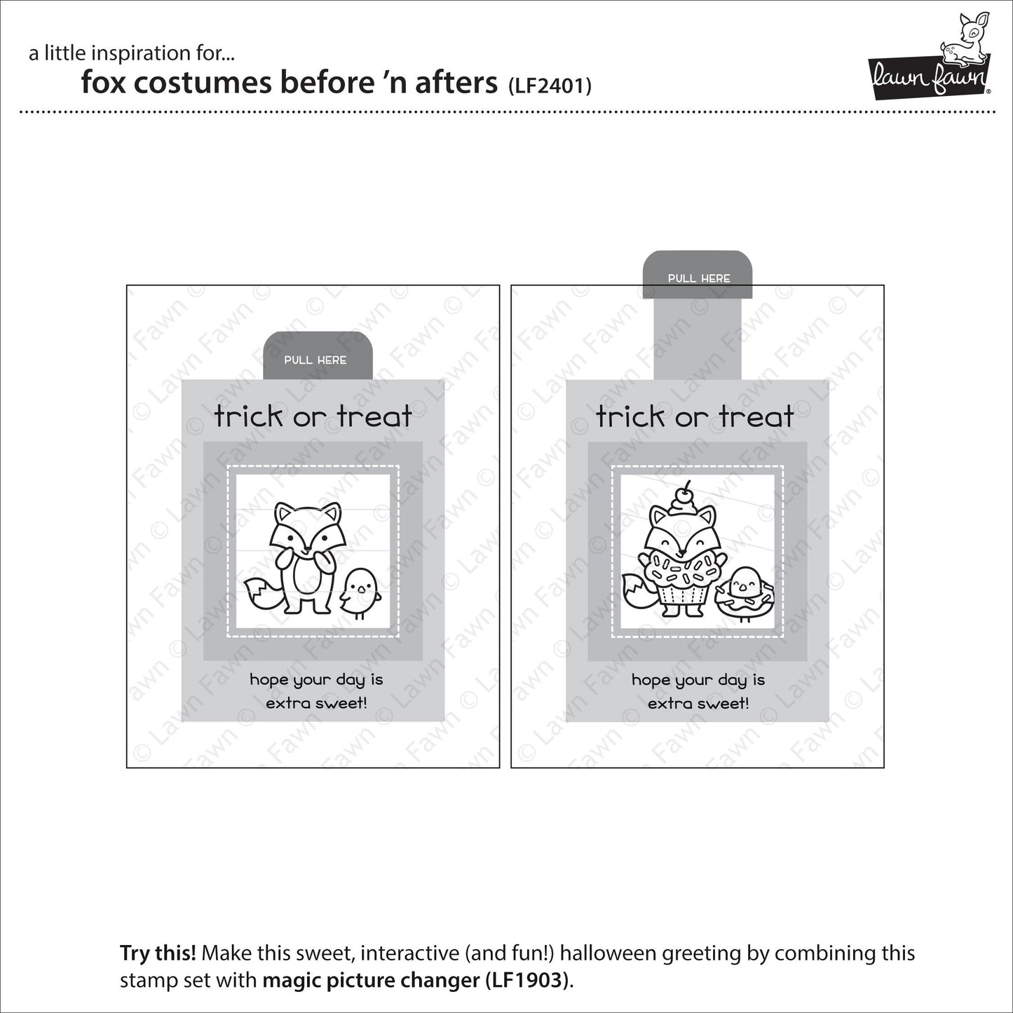 Lawn Fawn - Fox Costumes Before 'n Afters