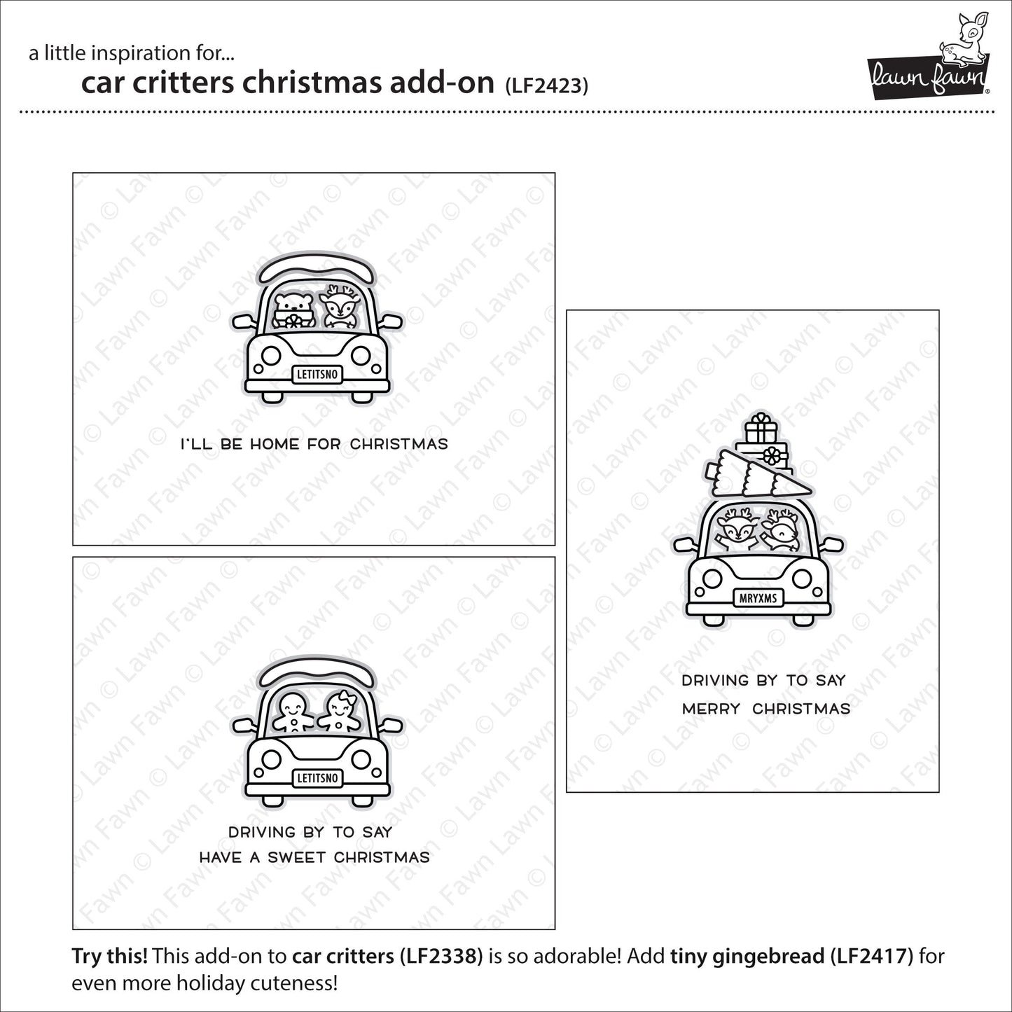 Lawn Fawn - Car Critters Christmas Add-On