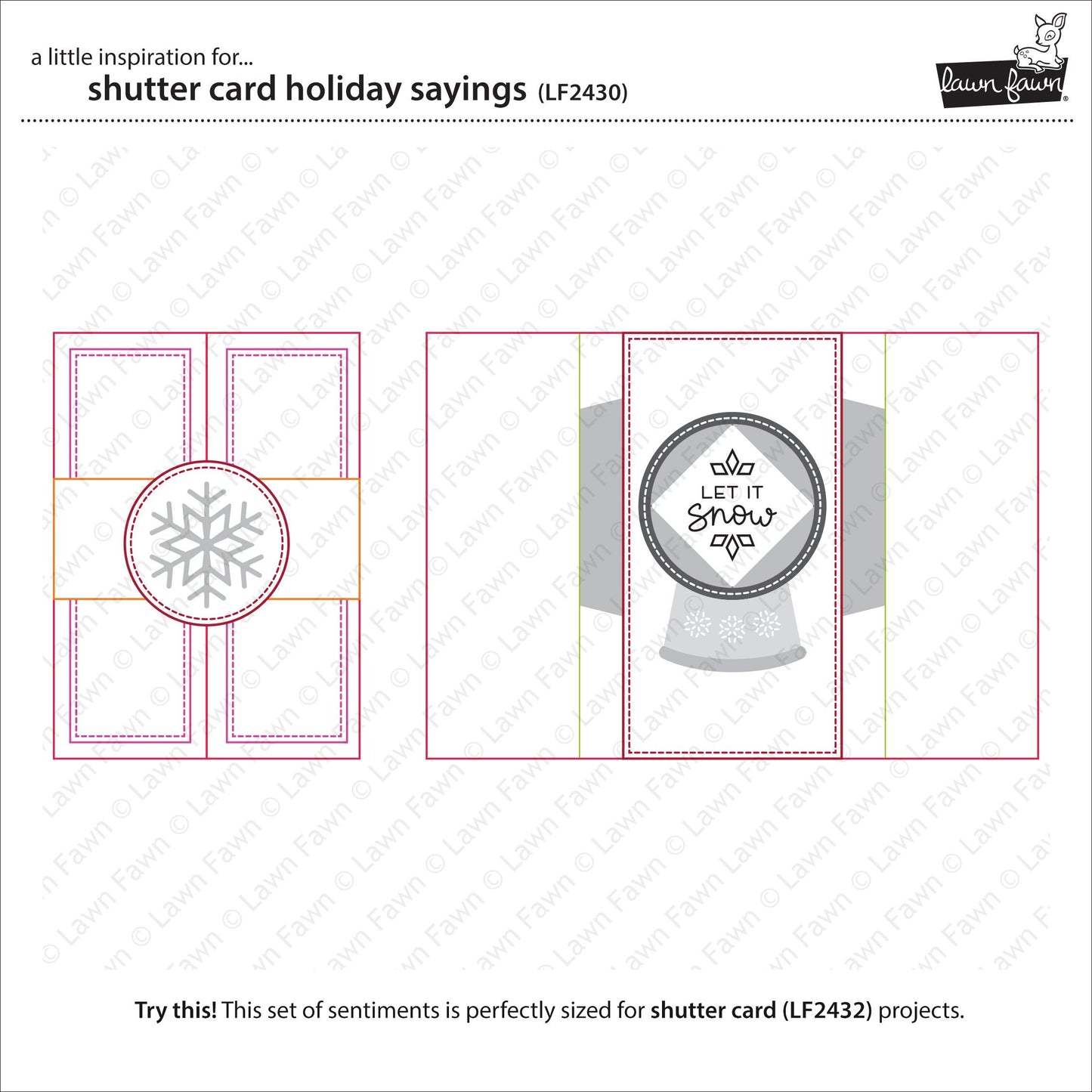 Lawn Fawn - Shutter Card Holiday Sayings