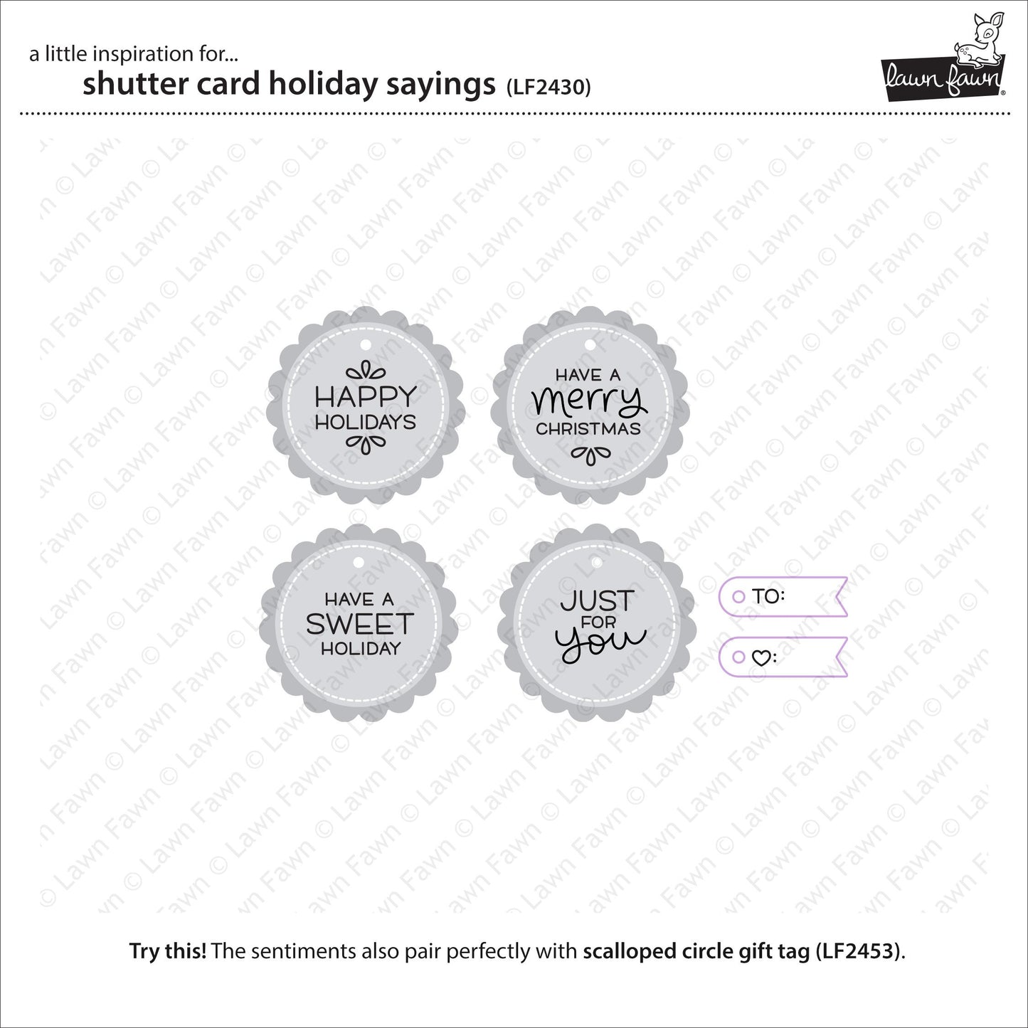 Lawn Fawn - Shutter Card Holiday Sayings