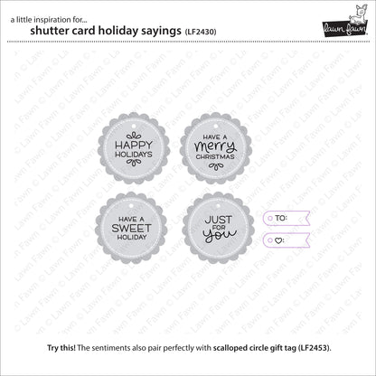 Lawn Fawn - Shutter Card Holiday Sayings