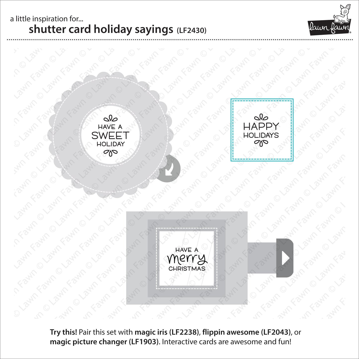 Lawn Fawn - Shutter Card Holiday Sayings