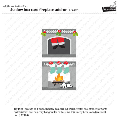 Lawn Fawn - Shadow Box Card Fireplace Add-On