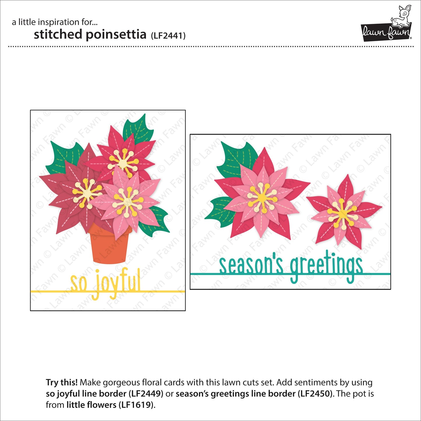 Lawn Fawn - Stitched Poinsettia