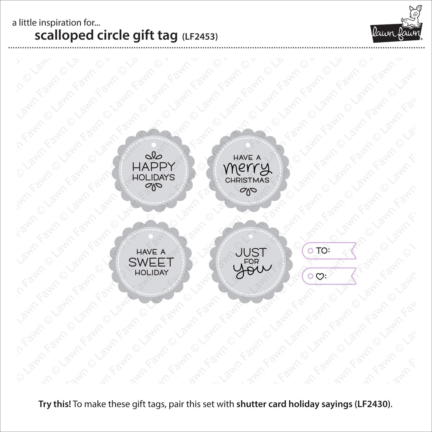 Lawn Fawn - Scalloped Circle Gift Tag