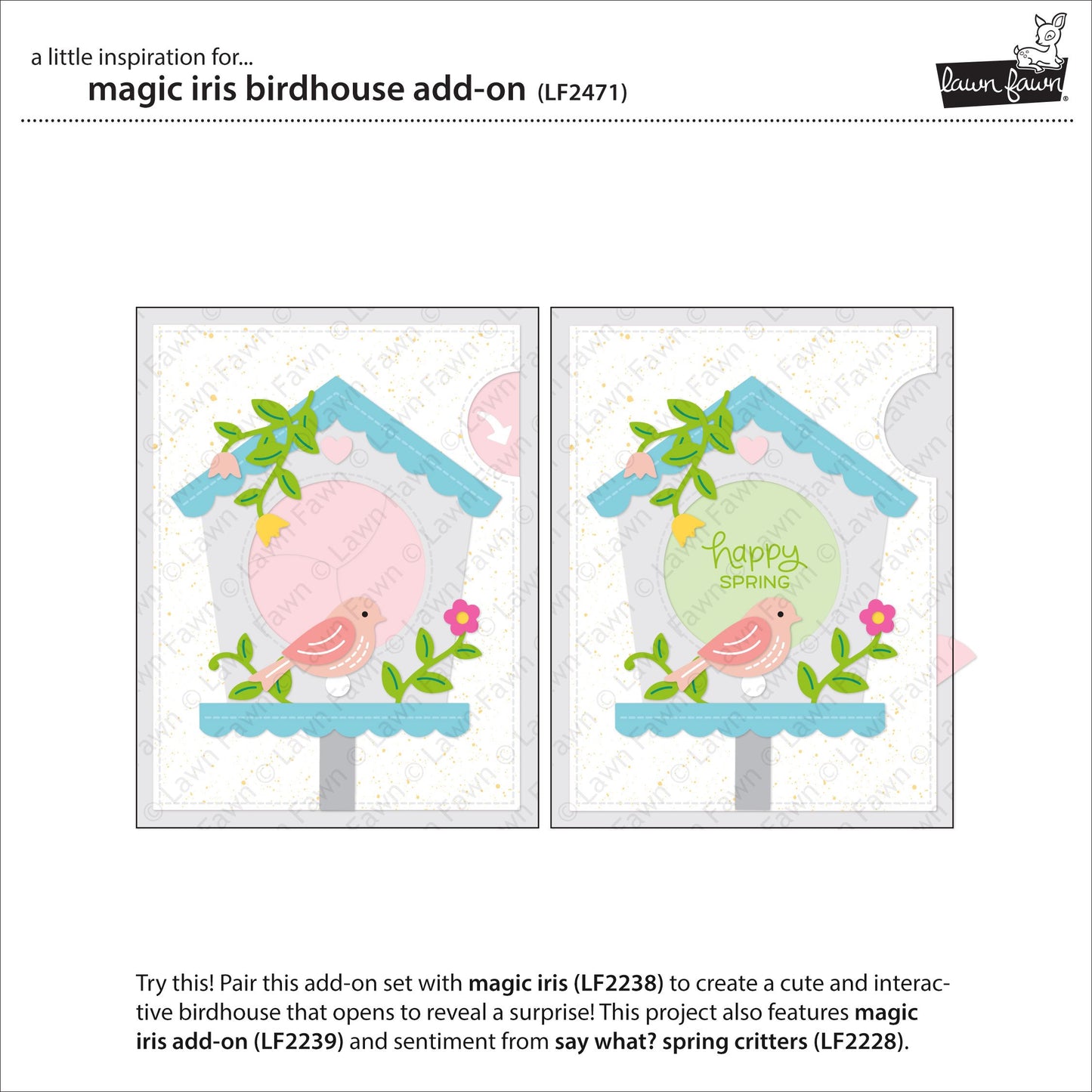 Lawn Fawn - Magic Iris Birdhouse Add-On