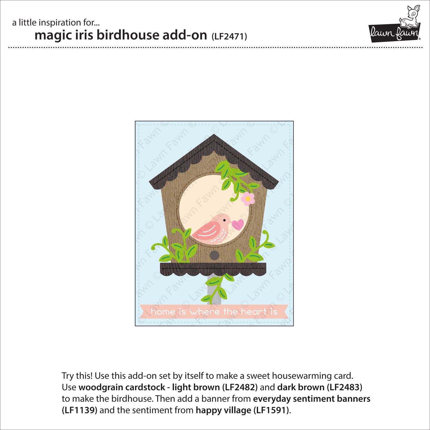 Lawn Fawn - Magic Iris Birdhouse Add-On