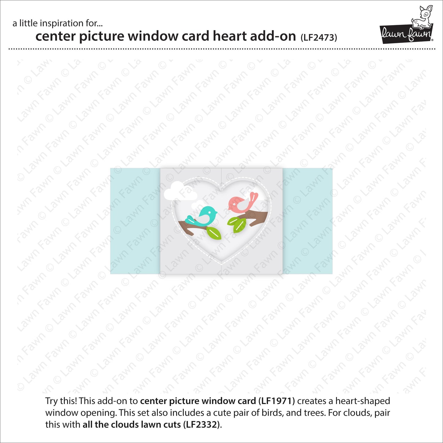 Lawn Fawn - Center Picture Window Card Heart Add-On