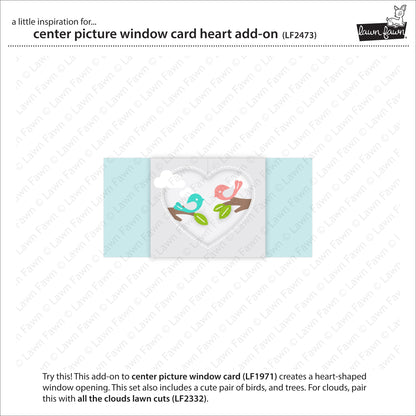 Lawn Fawn - Center Picture Window Card Heart Add-On
