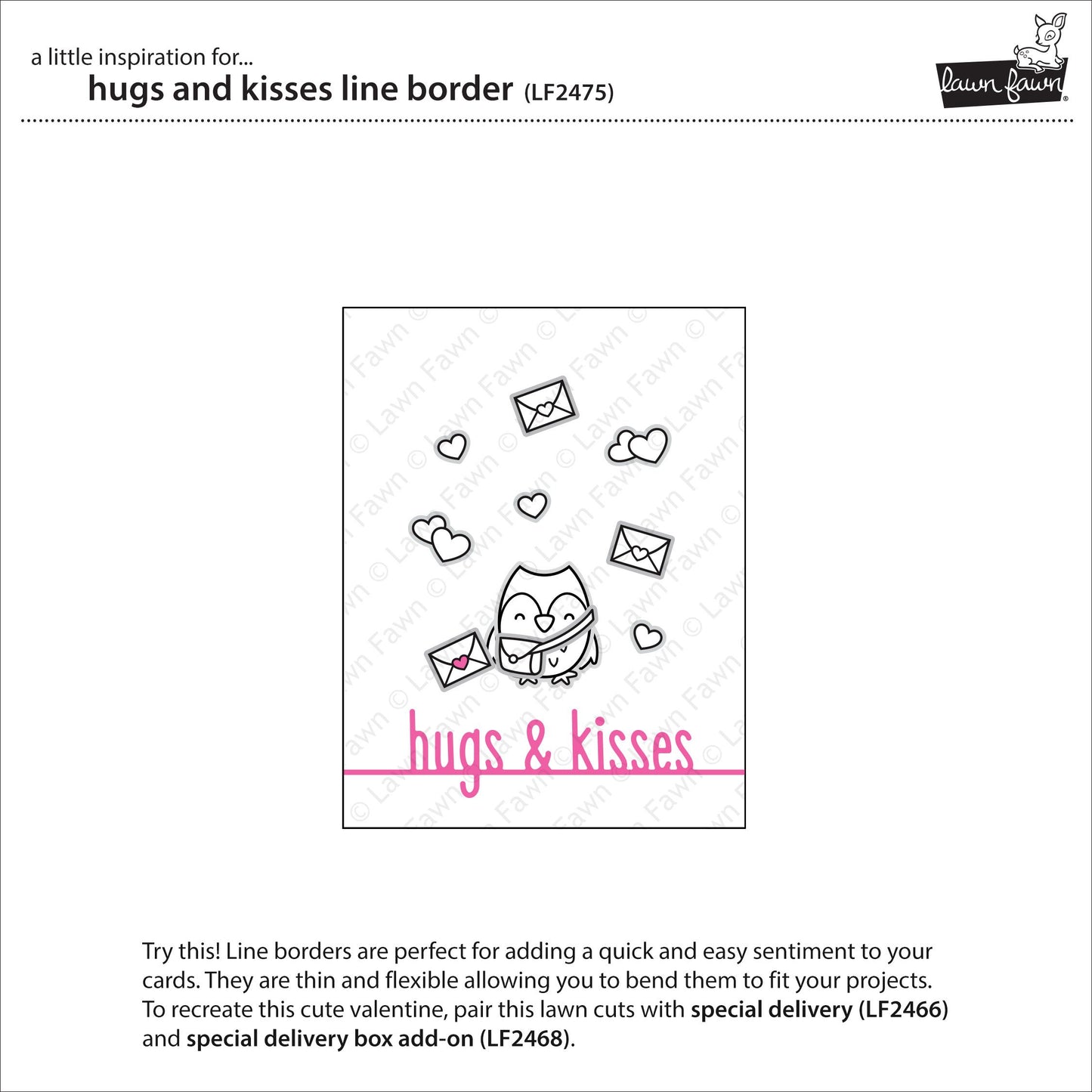 Lawn Fawn - Hugs And Kisses Line Border
