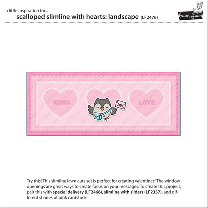 Lawn Fawn - Scalloped Slimline With Hearts: Landscape