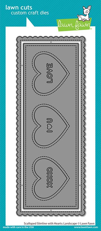Lawn Fawn - Scalloped Slimline With Hearts: Landscape