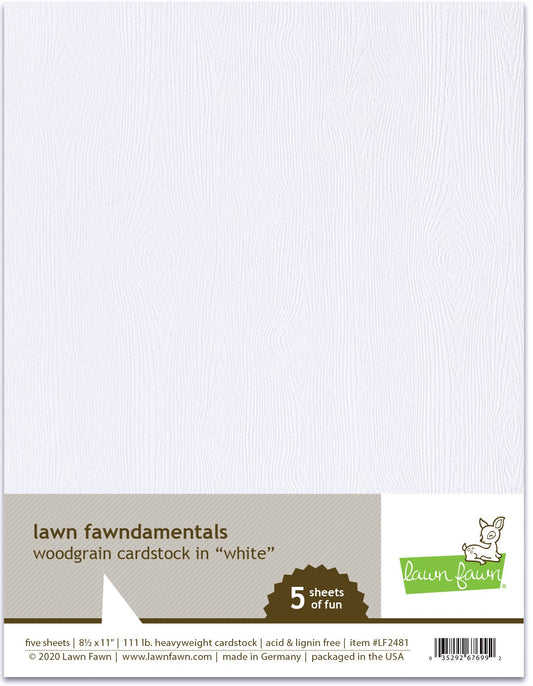 Lawn Fawn - Woodgrain Cardstock - White