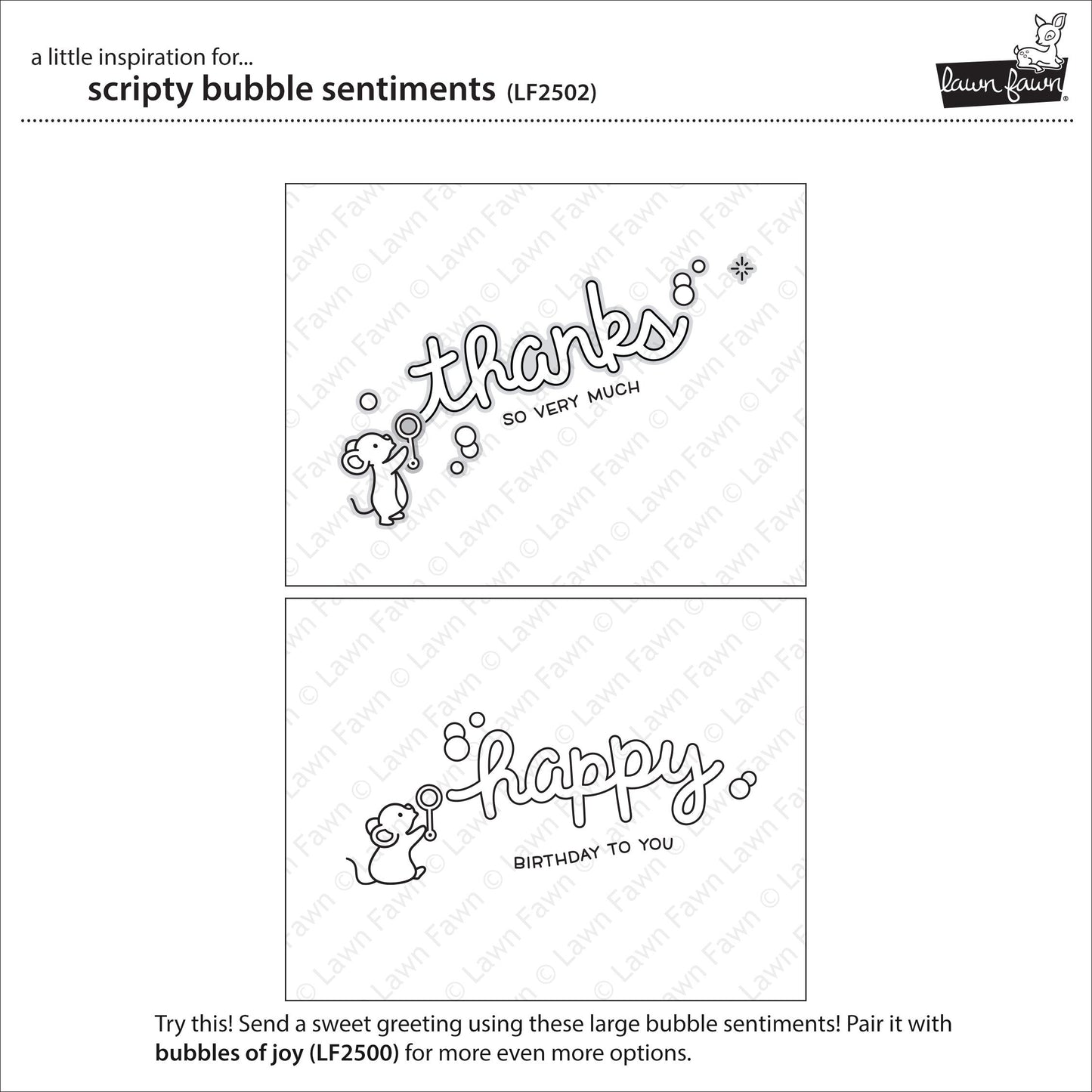 Lawn Fawn - Scripty Bubble Sentiments