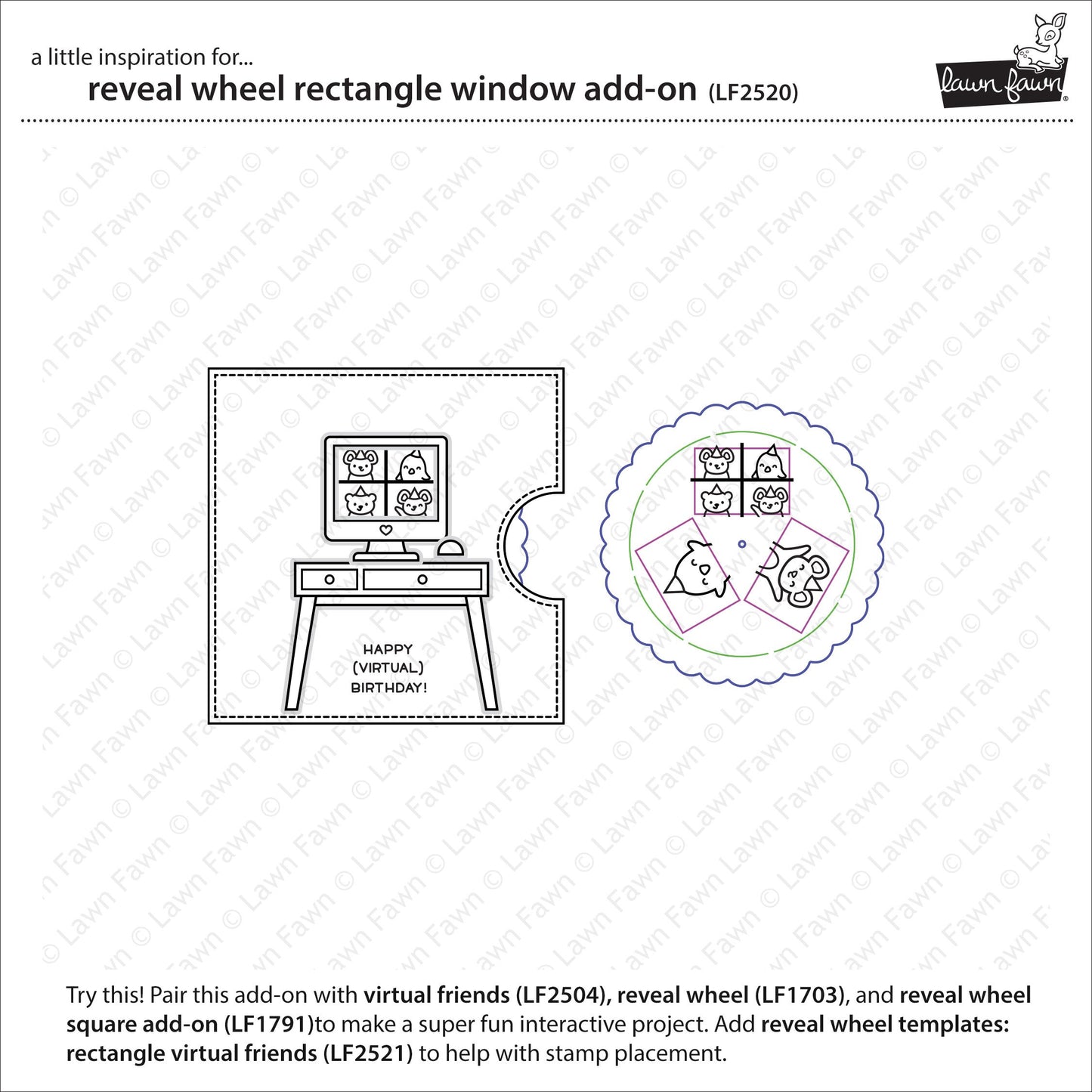 Lawn Fawn - Reveal Wheel Rectangle Window Add-On