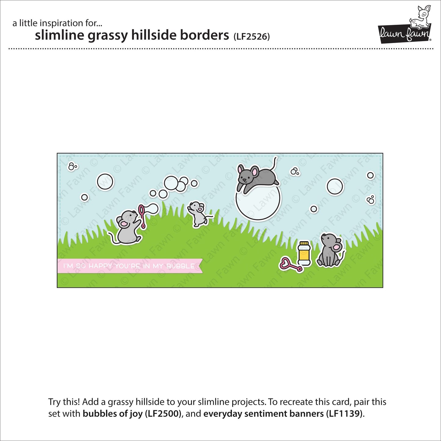 Lawn Fawn - Slimline Grassy Hillside Borders