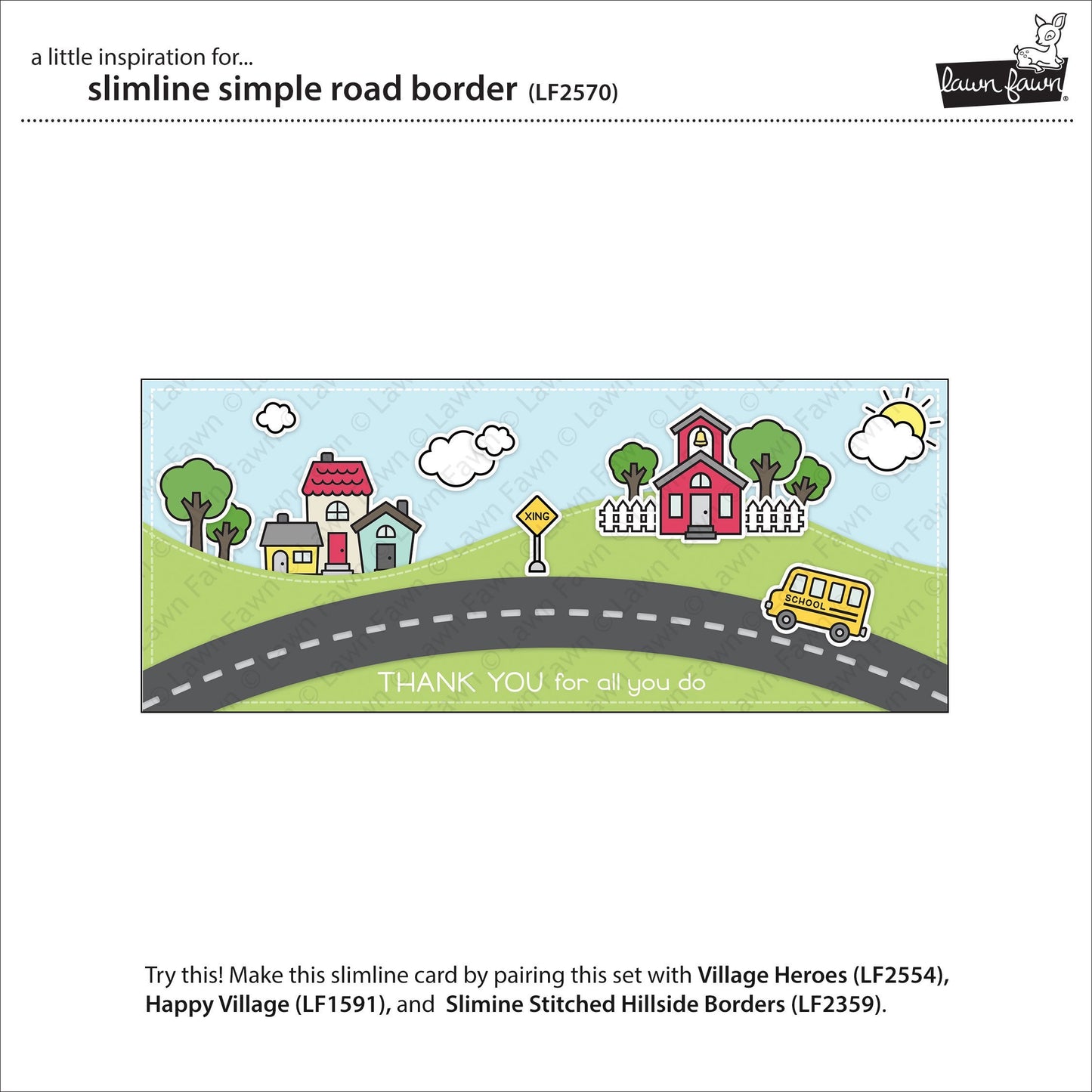 Lawn Fawn - Slimline Simple Road Border