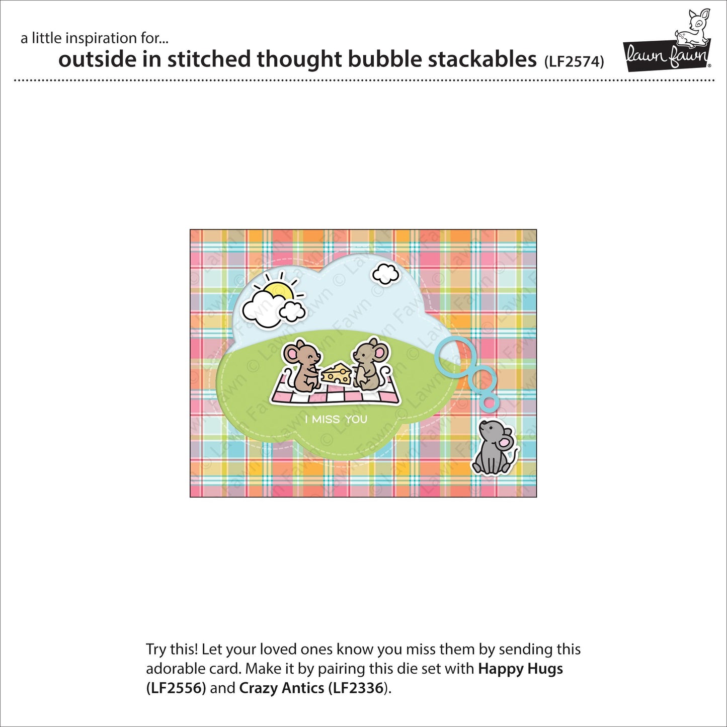Lawn Fawn - Outside In Stitched Thought Bubble Stackables