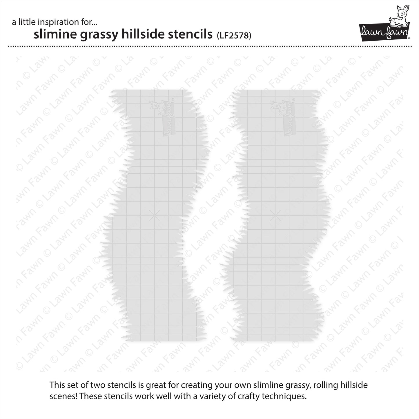 Lawn Fawn - Slimline Grassy Hillside Stencils