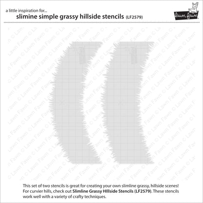Lawn Fawn - Slimline Simple Grassy Hillside Stencils