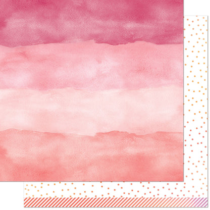 Lawn Fawn - Watercolor Wishes Rainbow - Rose Quartz 12x12"