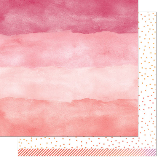 Lawn Fawn - Watercolor Wishes Rainbow - Rose Quartz 12x12"