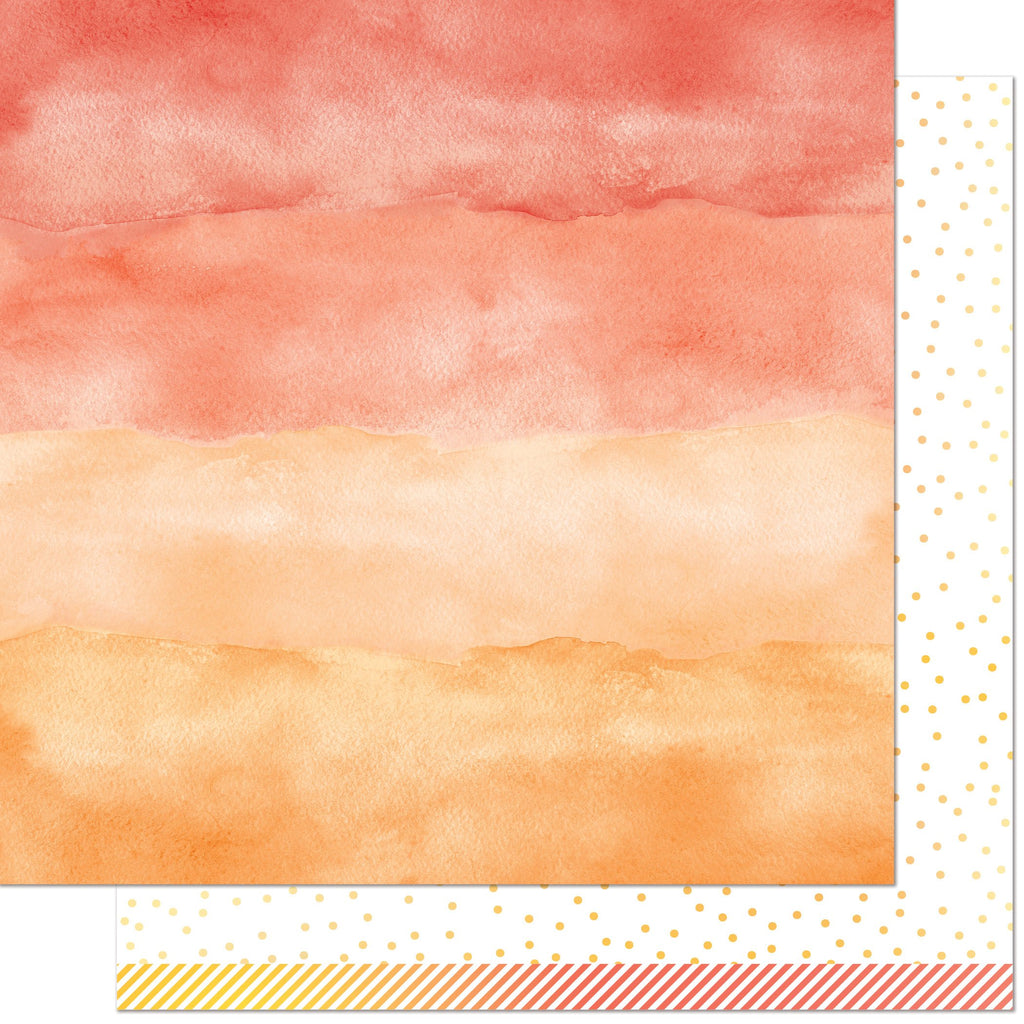 Lawn Fawn - Watercolor Wishes Rainbow - Carnelian 12x12"