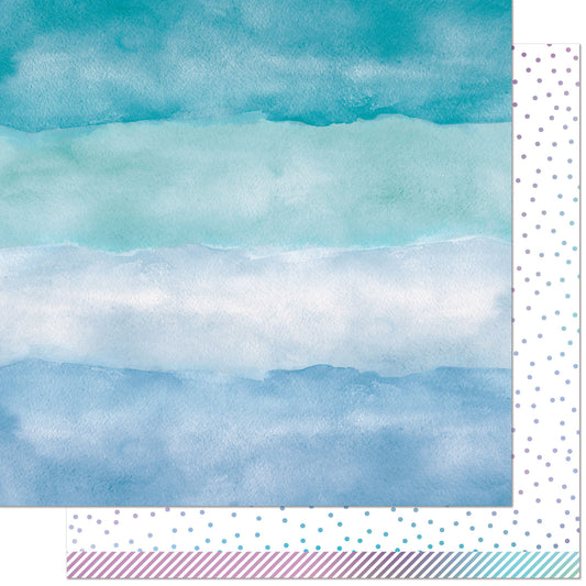 Lawn Fawn - Watercolor Wishes Rainbow - Larimar 12x12"